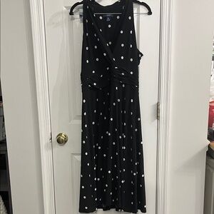 Chaps xl Polka Dot Sleeveless Black Dress